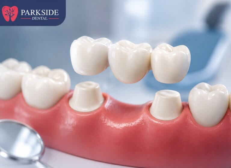 Dental bridge for missing teeth at ParkSide Dental in Brooklyn, NY with insurance and self-pay options